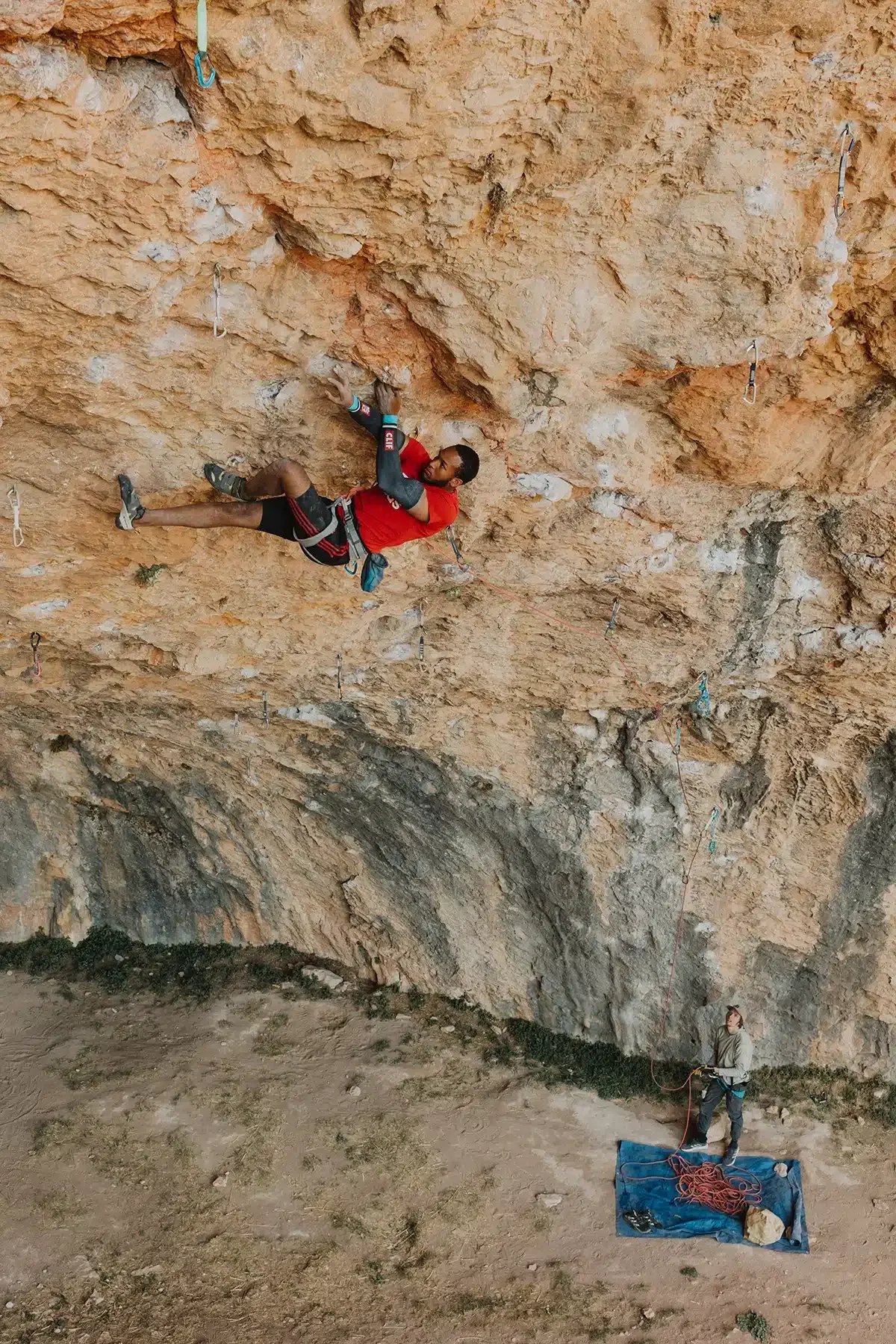 Kai Lightner climbs in Spain.